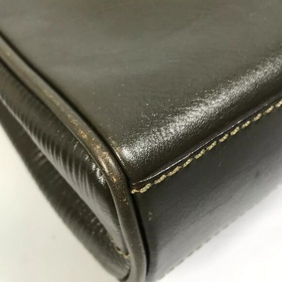 FENDI Hand Bag vintage Bag 2WAY Crossbody Shoulder Bag Leather khaki - Picture 12 of 16